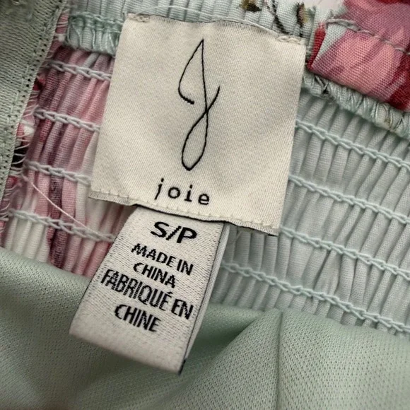 Joie Smocked Teal and pink floral maxi dress womens size small - Picture 7 of 8